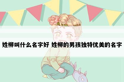 姓柳叫什么名字好 姓柳的男孩独特优美的名字