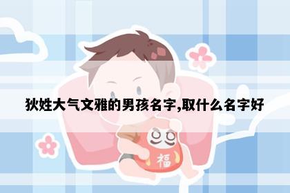 狄姓大气文雅的男孩名字,取什么名字好