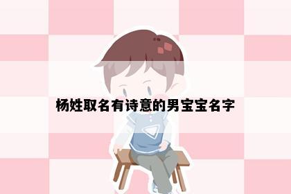 杨姓取名有诗意的男宝宝名字